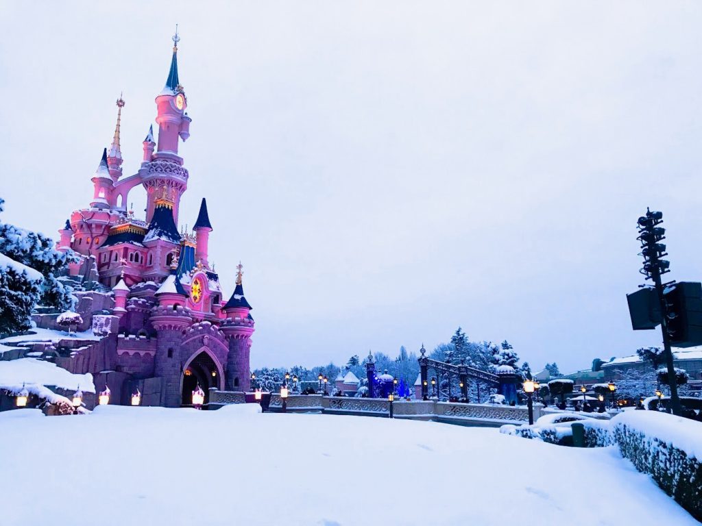 Disneyland Park in the snow