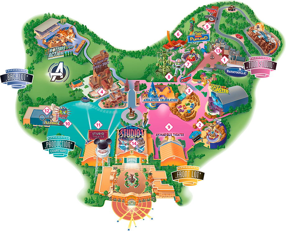 Walt Disney Studios Park 2021 map