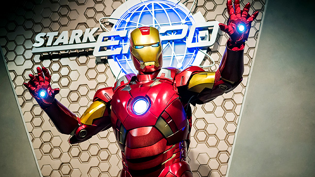 Iron Man at Hong Kong Disneyland, kicking off the Marvel Theme Park Universe story